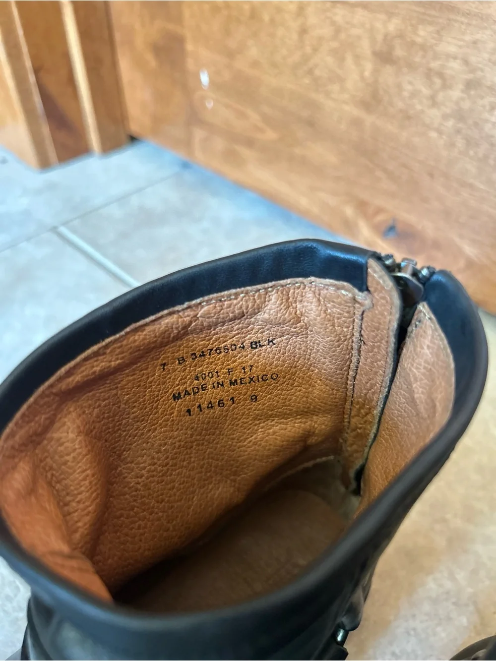 Frye Black Leather Harness Booties